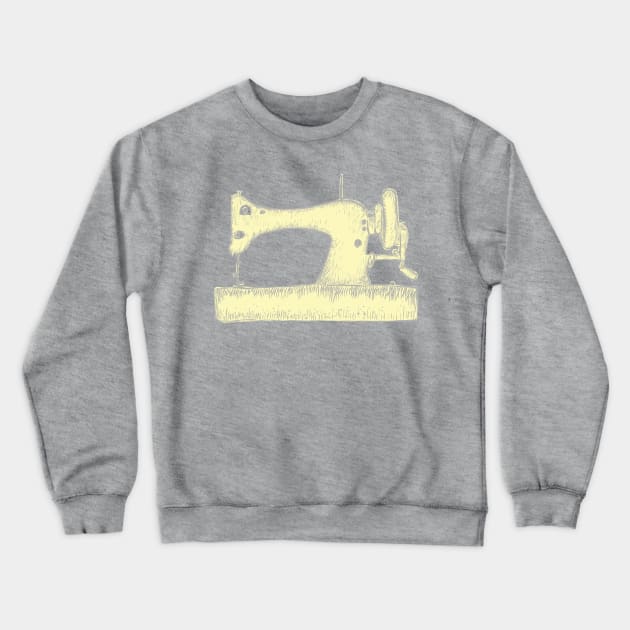 Vintage sewing machine yellow Crewneck Sweatshirt by Kuhtina